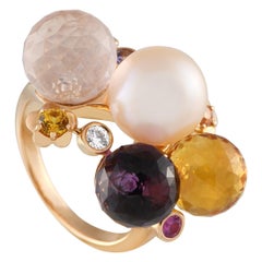 Chanel Mademoiselle 18K Yellow Gold Multi-Gemstone Ring