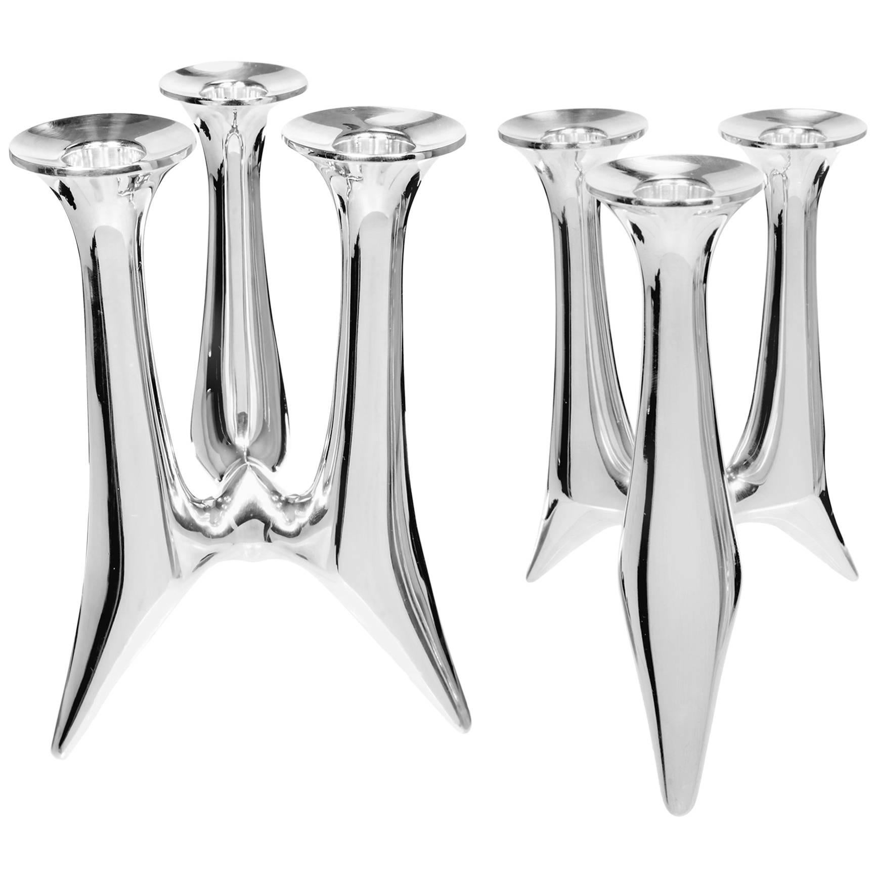 Bent Gabrielsen for Hans Hansen Sterling Silver Candelabra