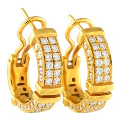 Di Modolo 18K Yellow Gold 1.62ct Diamond Hoop Earrings
