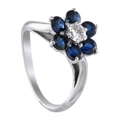 Mauboussin 18K White Gold Diamond and Sapphire Ring