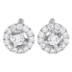 Messika 18K White Gold 0.25ct Diamond Halo Stud Earrings