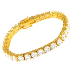 18K Yellow Gold 21.88ct Diamond Tennis Bracelet