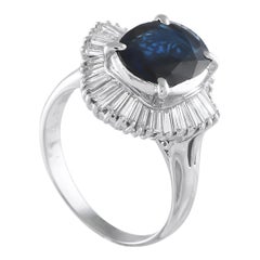 Platinum 1.01ct Diamond and Jade Ring
