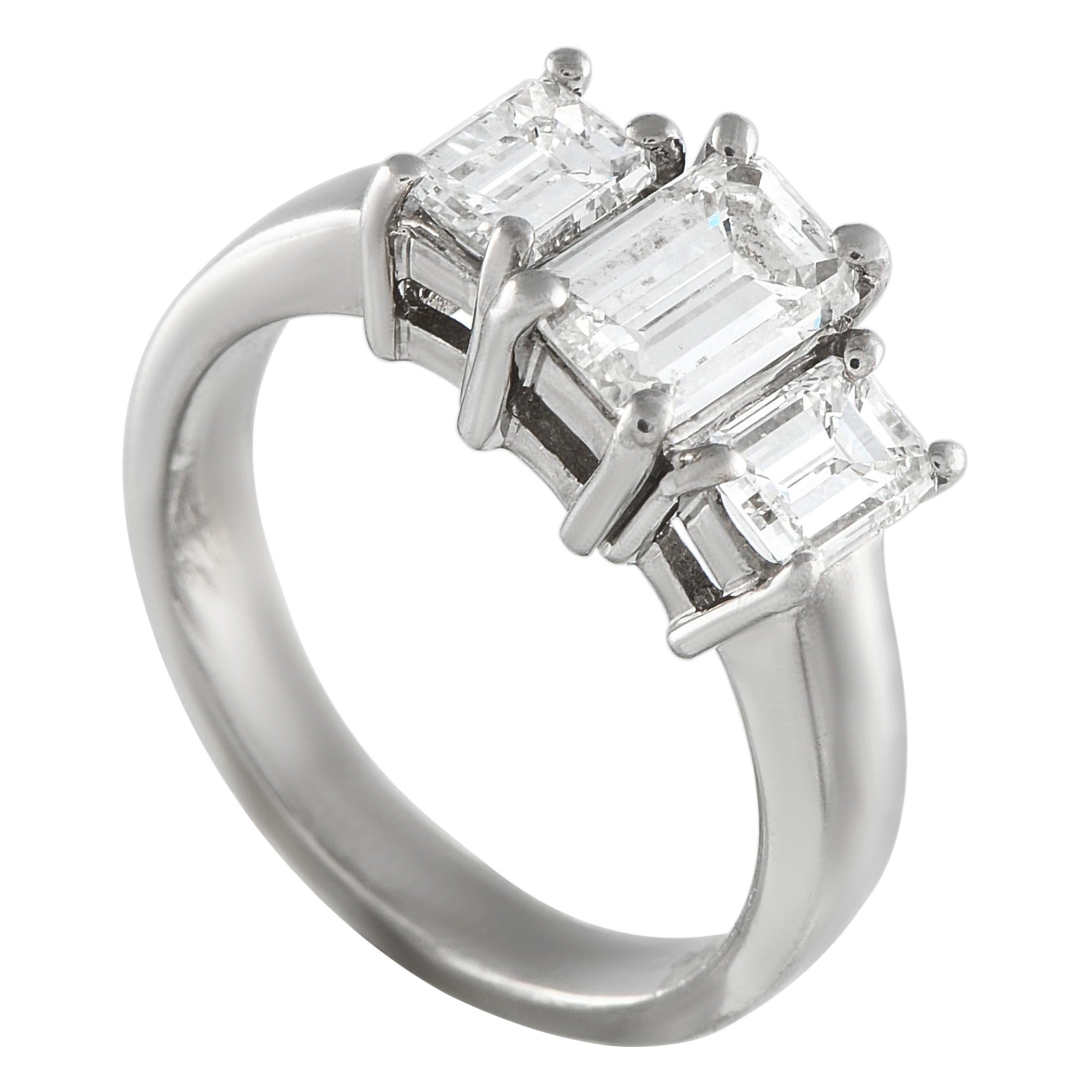 Platinum 1.86 ct Diamond Three-Stone Ring