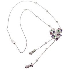 Cartier Caresse D'orchidées Orchid Amethyst Tourmaline Diamond Gold Necklace 8