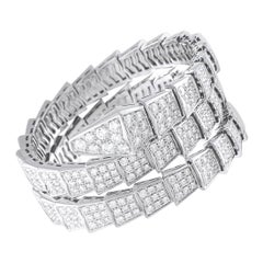Bvlgari Serpenti Viper 18K White Gold Diamond Bracelet
