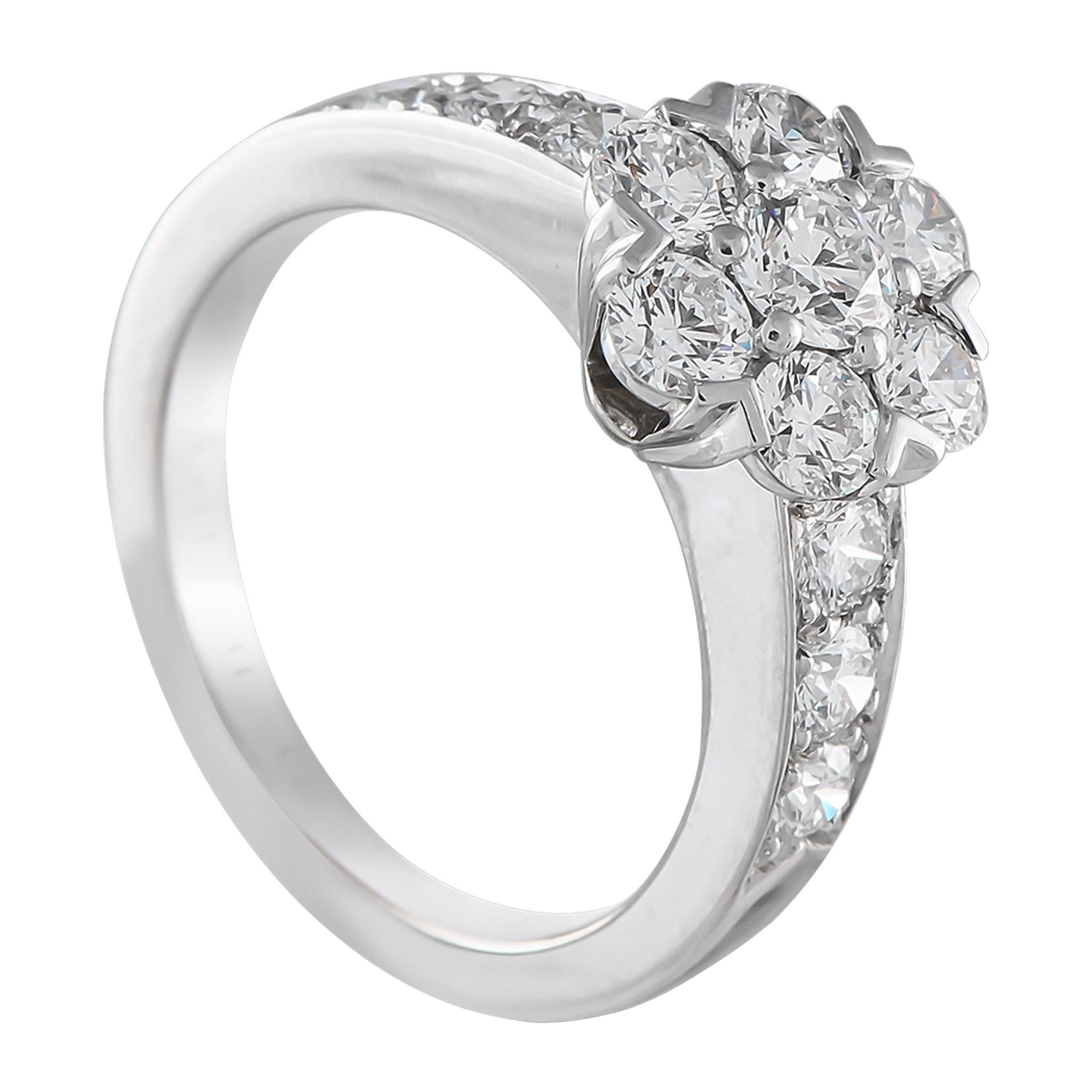 Van Cleef & Arpels Fleurette 18K White Gold 1.25ct Diamond Ring