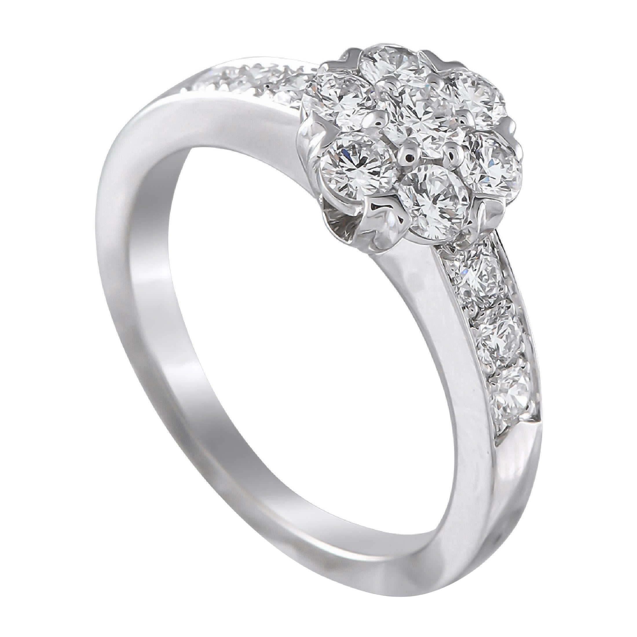 Van Cleef & Arpels Fleurette Bague en or blanc 18 carats et diamants