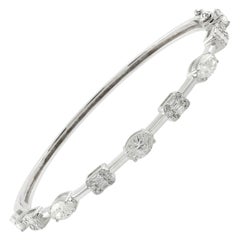 2,45 Karat SI/HI Marquise Diamant-Schmuckarmband aus 18 Karat Weißgold