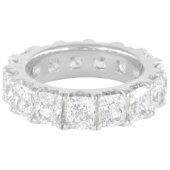 Alexander Beverly Hills, bague d'éternité 18 carats S-6,5 avec diamants taille coussin de 7,68 carats