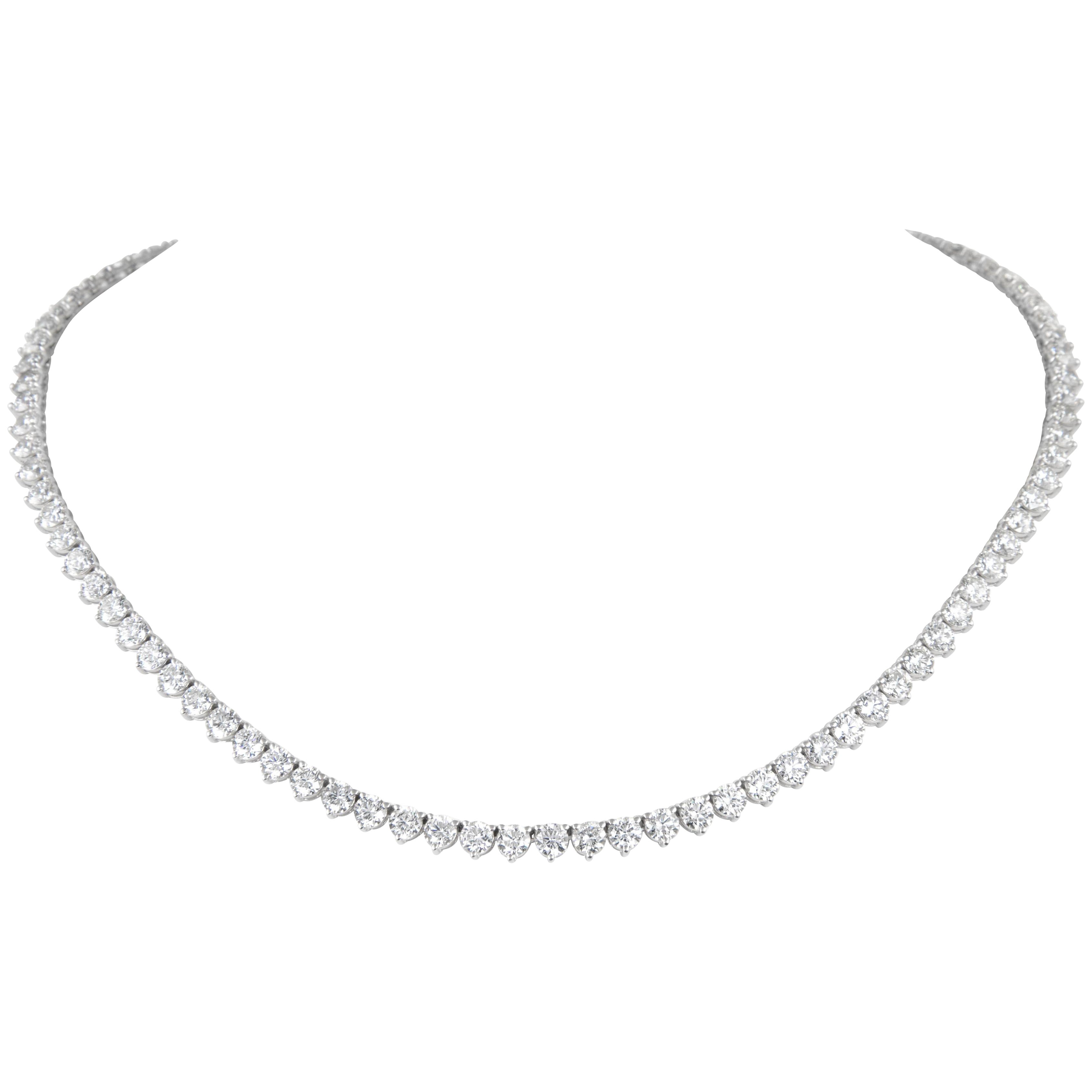 Alexander Beverly Hills 22.78ct Diamond Three-Prong Tennis Necklace 18k
