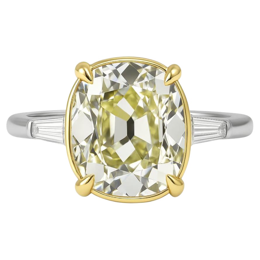 GIA Certified 2.42 Carat Old Mine Cut Diamond Two-Tone Engagement Ring