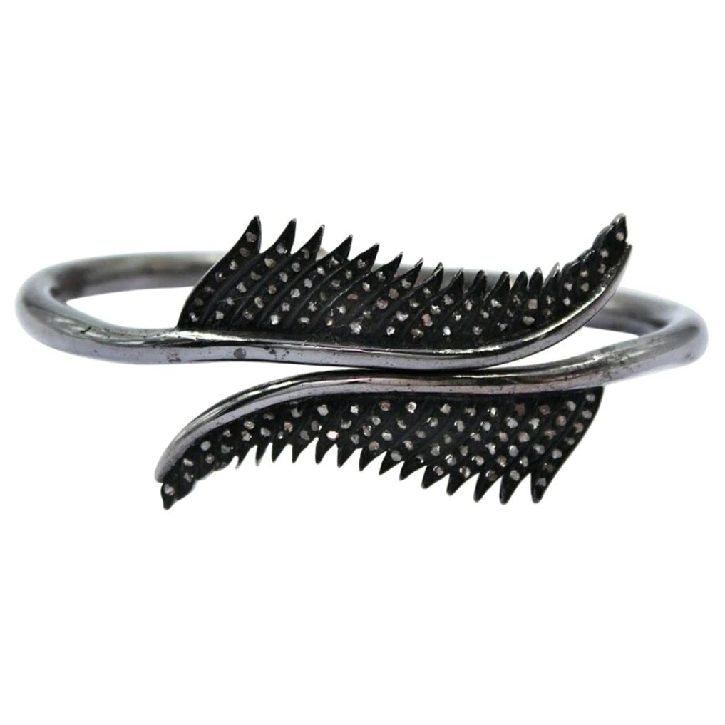 Pave Diamond Bangle Bracelet 925 Silver Fashion Bracelet Wedding Diamond Gift.