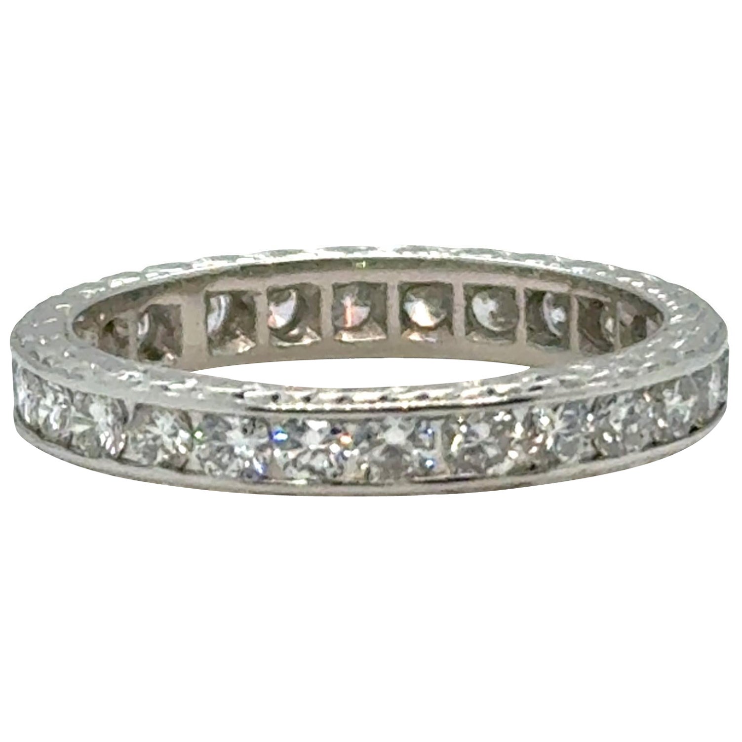 Anillo de Diamantes Vintage - 1.50 ct - Platino en venta