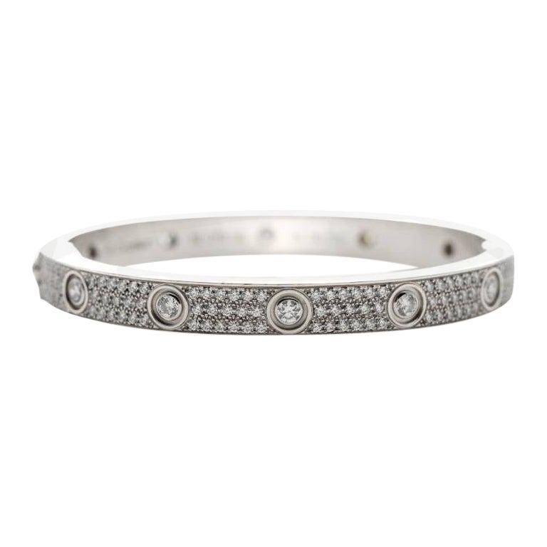 Cartier LOVE Diamant-Pavé-Armband aus 18 Karat Weißgold mit Diamanten