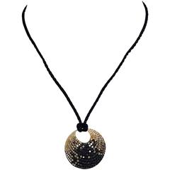 5.3 Carats Multi-Color Pave Diamonds Rose Gold Disc Pendant 12