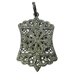 Pave Diamond Unique Pendant 925 Silver Elegant Diamond Pendant Valentines Gift.