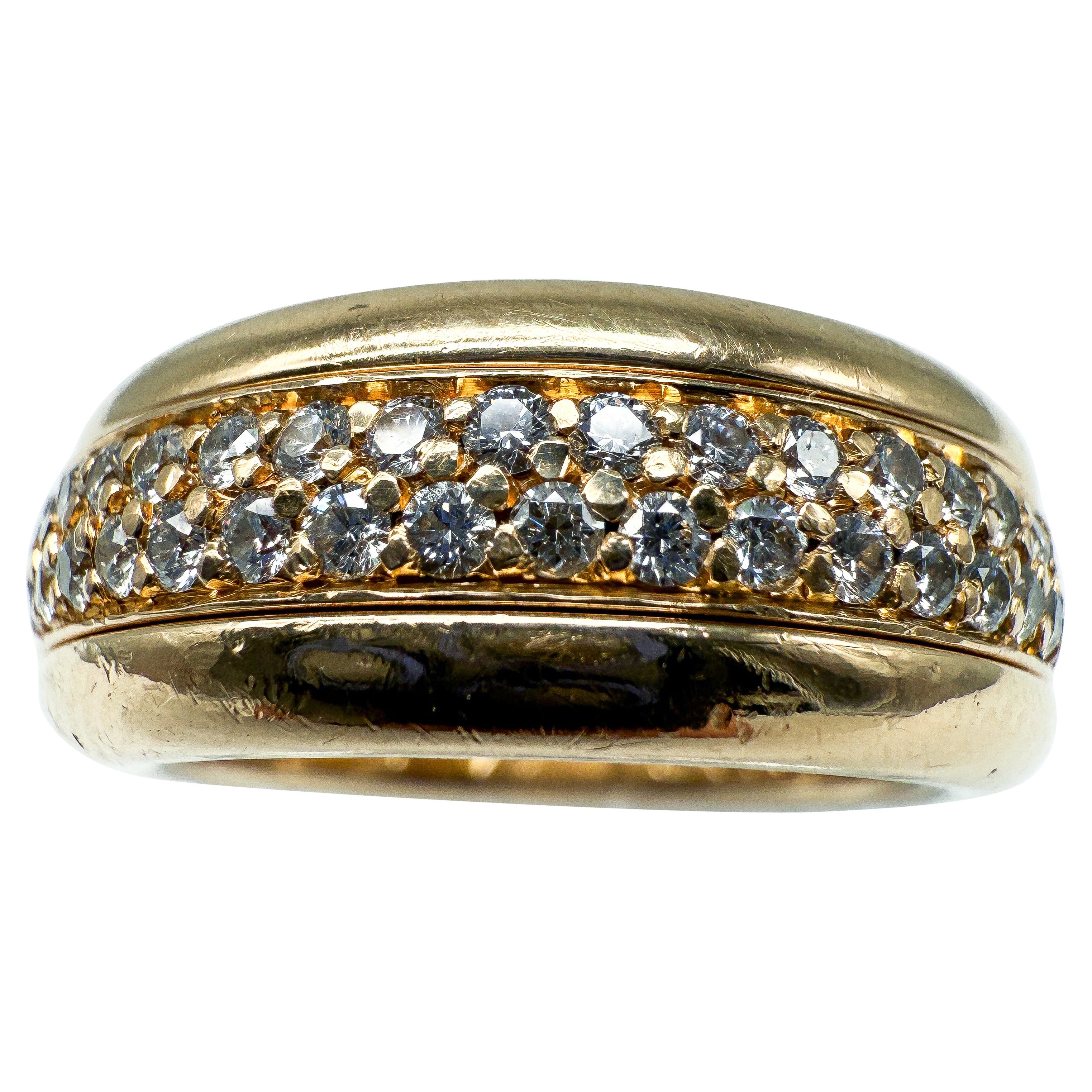 18K Yellow Gold Bucherer Ring with Diamonds