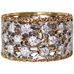 Buccellati Diamond Two Color Gold Ring