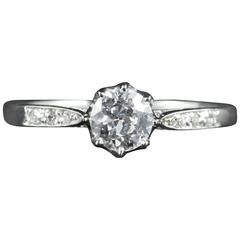 French Antique Diamond Platinum Engagement Ring, circa 1900 4