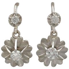 Antique Diamond and White Gold Drop Earrings, 1930s 7