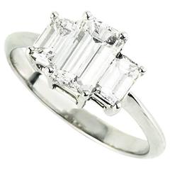 Emerald Cut Diamond Trilogy Ring 1.15 Carat 8