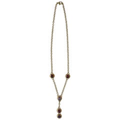 Gioielmoda Gold and Multi-Color Stone Lariet Style Reversible Necklace