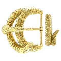 Vintage 1960s David David Gold Snake Belt Buckle