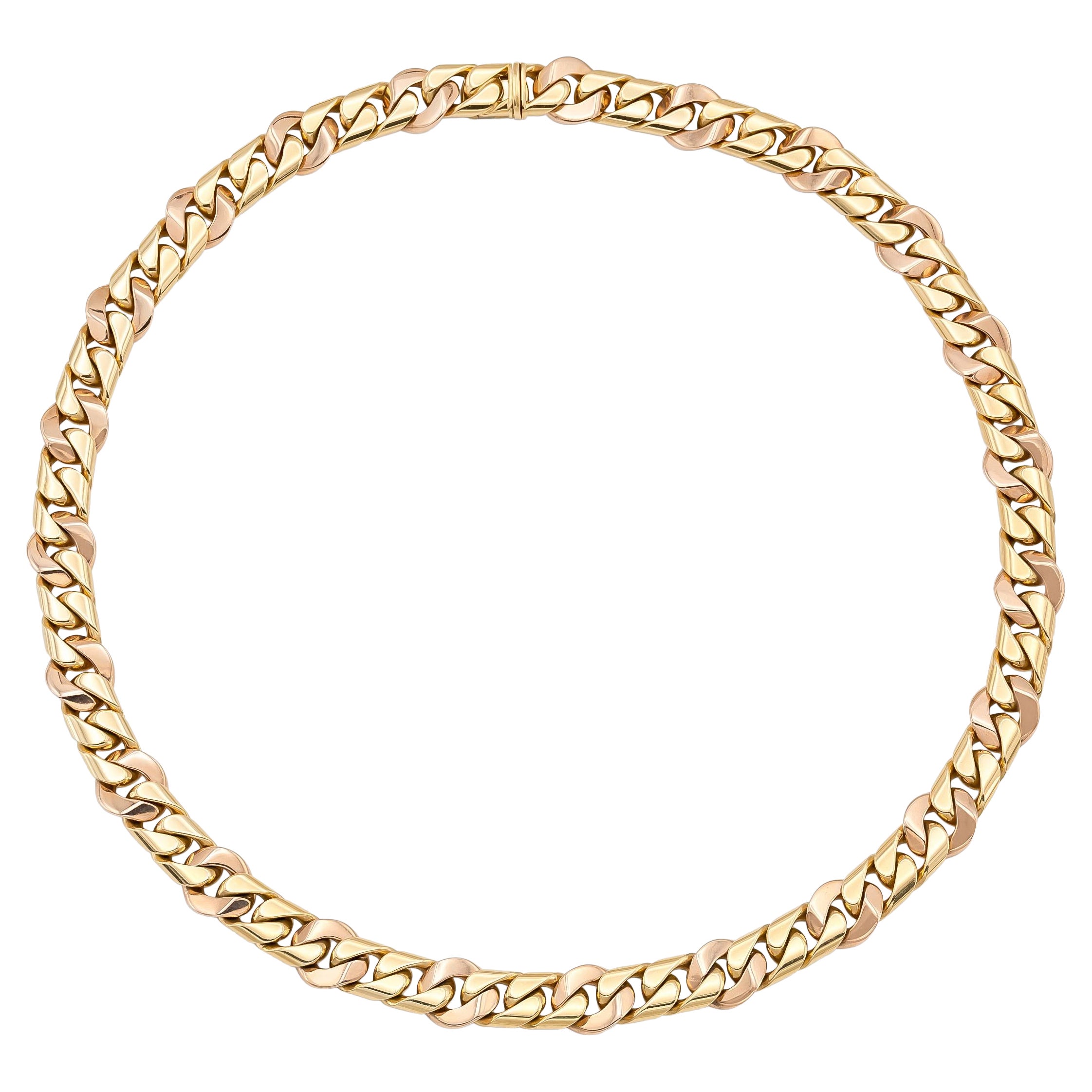 Vintage 1970s Bvlgari Two-Toned Gold Chain Necklace
