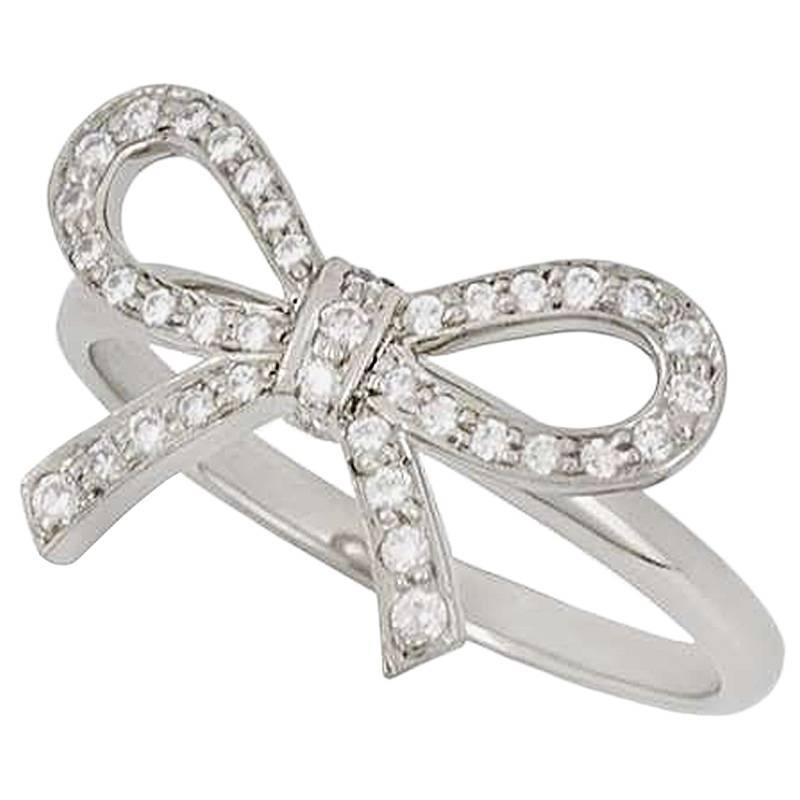 Tiffany & Co. Bow Diamond Platinum Ring