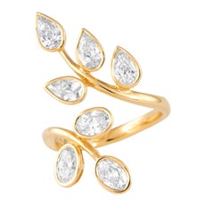 Alexander Beverly Hills Anillo Bypass de Diamantes Oval y Pera de 2,07 ct Oro Amarillo de 18k