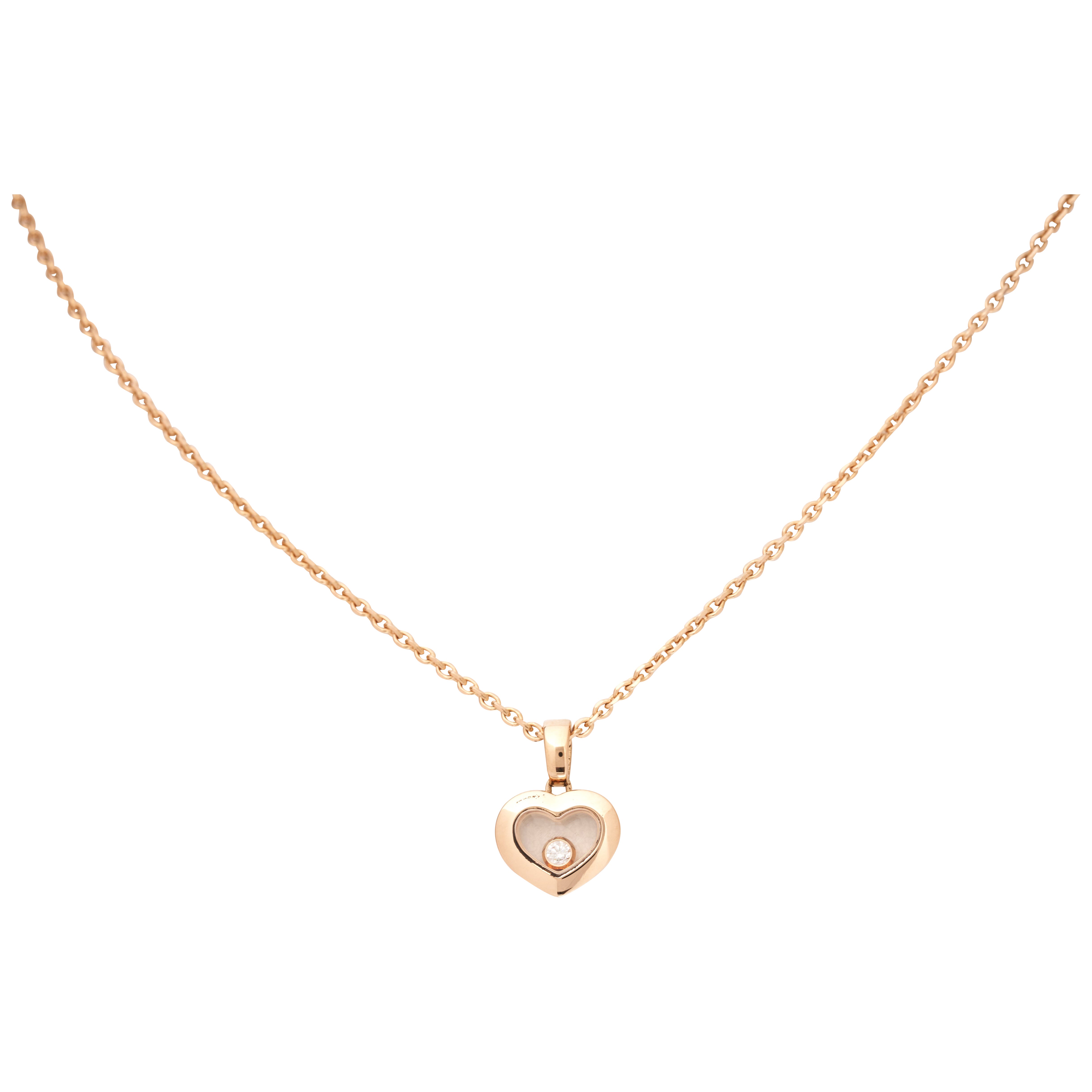 Chopard Gold Necklace Happy Diamond lcons Pendant Ethical 18K Rose B&P £1910
