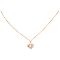 Chopard Gold Necklace Happy Diamond lcons Pendant Ethical 18K Rose B&P £1910