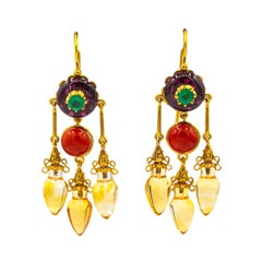 Garnet Drop Earrings