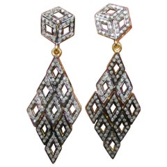 Pave Diamond Beautiful Earring 925 Silver Diamond Wedding Charm Elegant Earring.