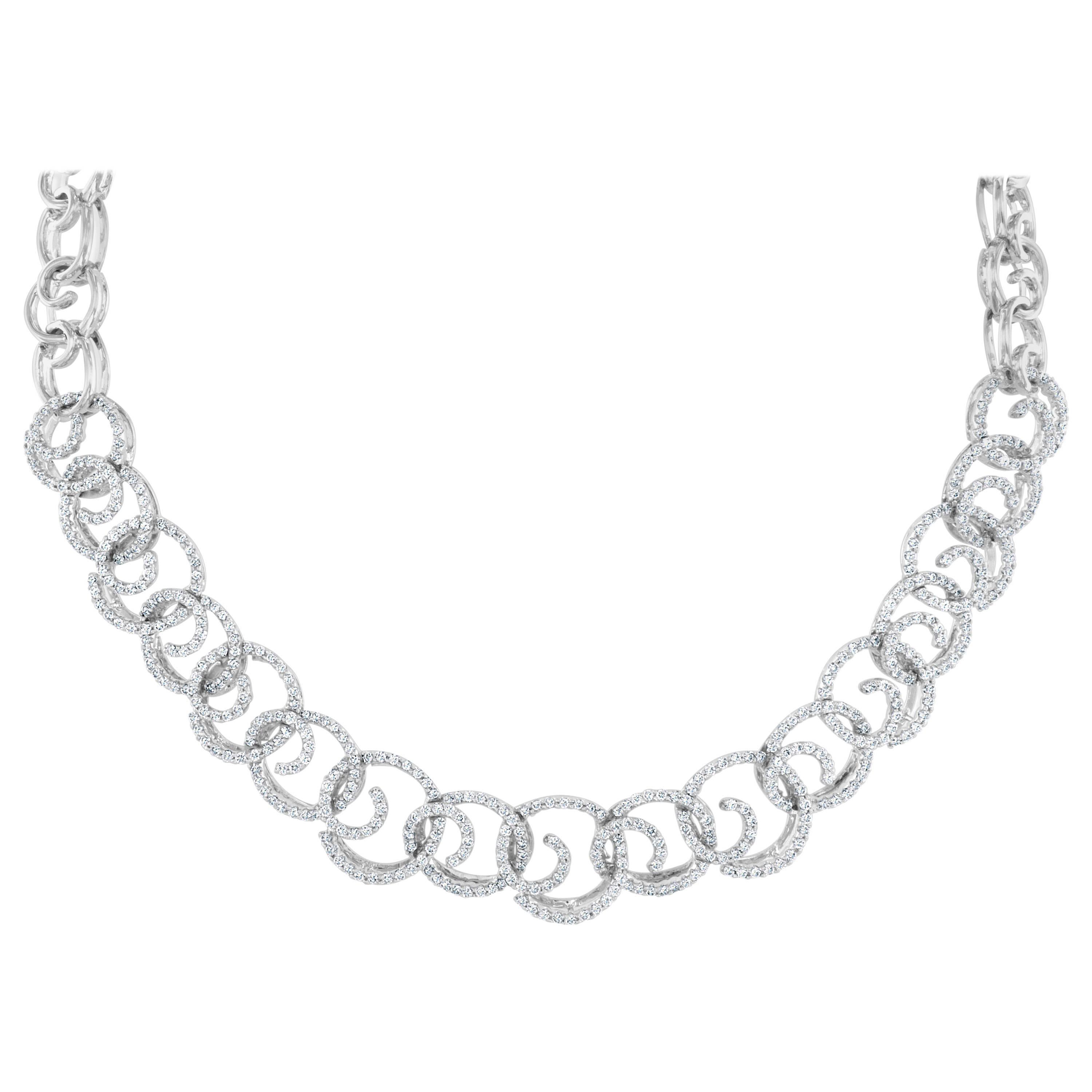 7.15 Carat Round Brilliant Cut Diamond 18 Karat Gold Necklace For Sale