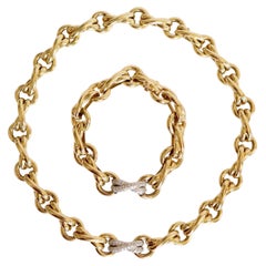 Conjunto Tiffany & Co Paloma Picasso, Pulsera y Collar de Oro de 18 K Diamantes