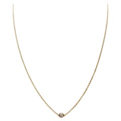 0.13 Carat Natural Diamond by the Yard Necklace 14 Karat Yellow Gold 18''