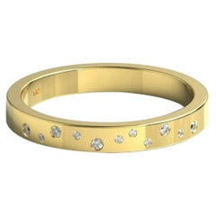 Fede nuziale con diamante Anello impilabile con diamante in oro giallo 14K