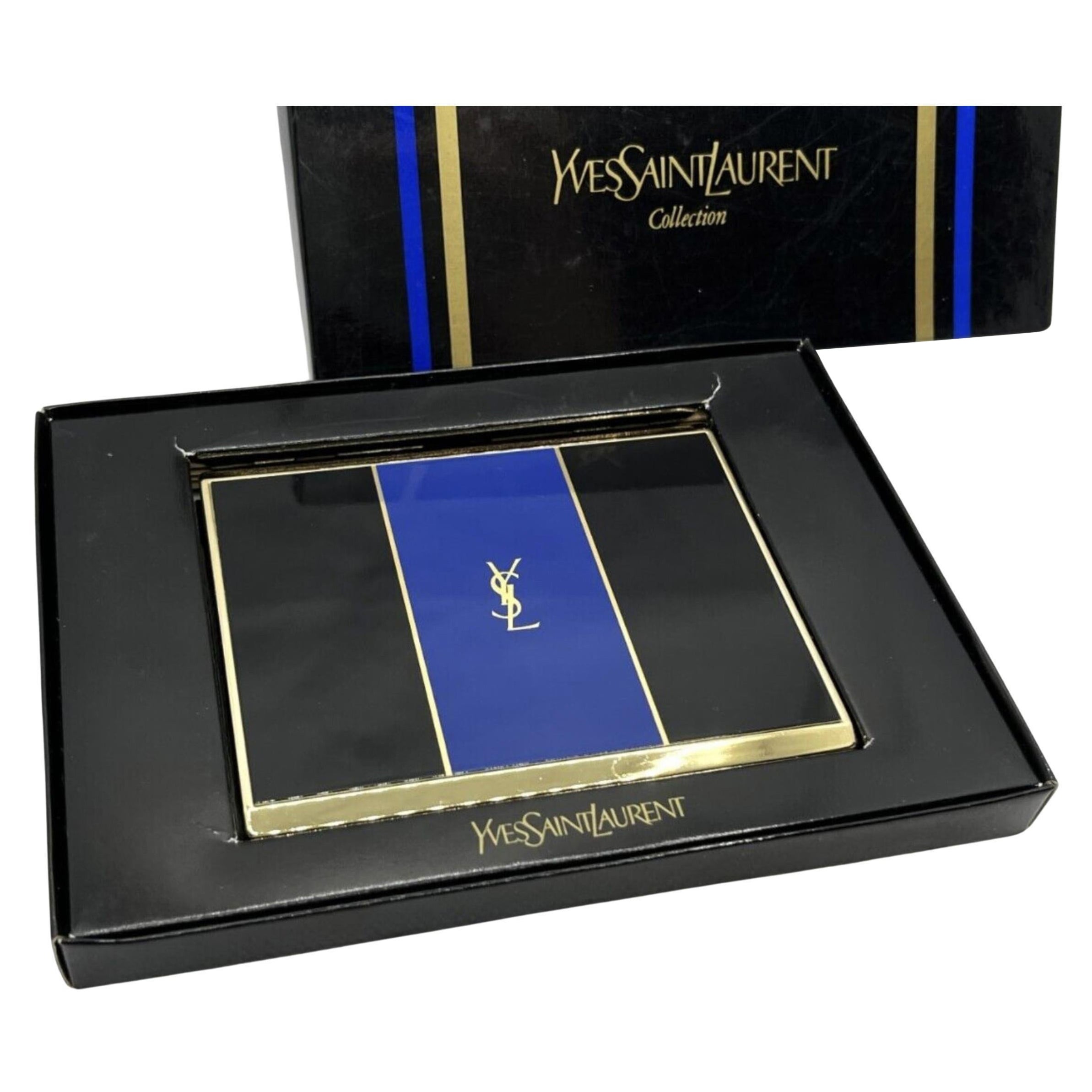 Vintage YSL Yves Saint Laurent Retro Zigarettenetui, Vintage, ca. 1980er Jahre, Originale Etui