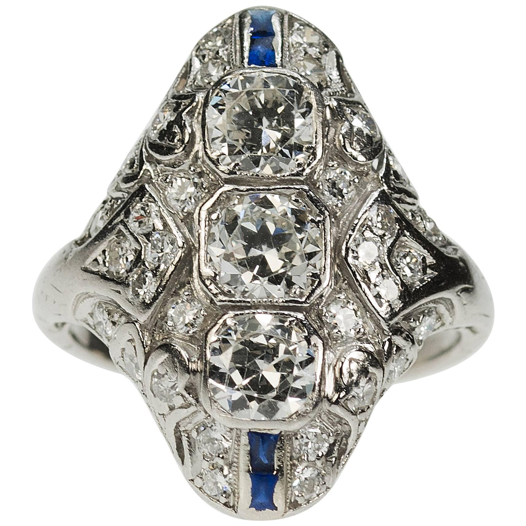 Art Deco Platinum Ring For Sale