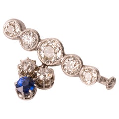 Diamond and Sapphire Brooch