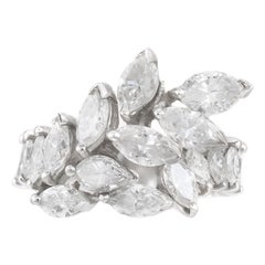 Vintage 1950s 4.00 Carat Marquise Cut Diamonds Ring