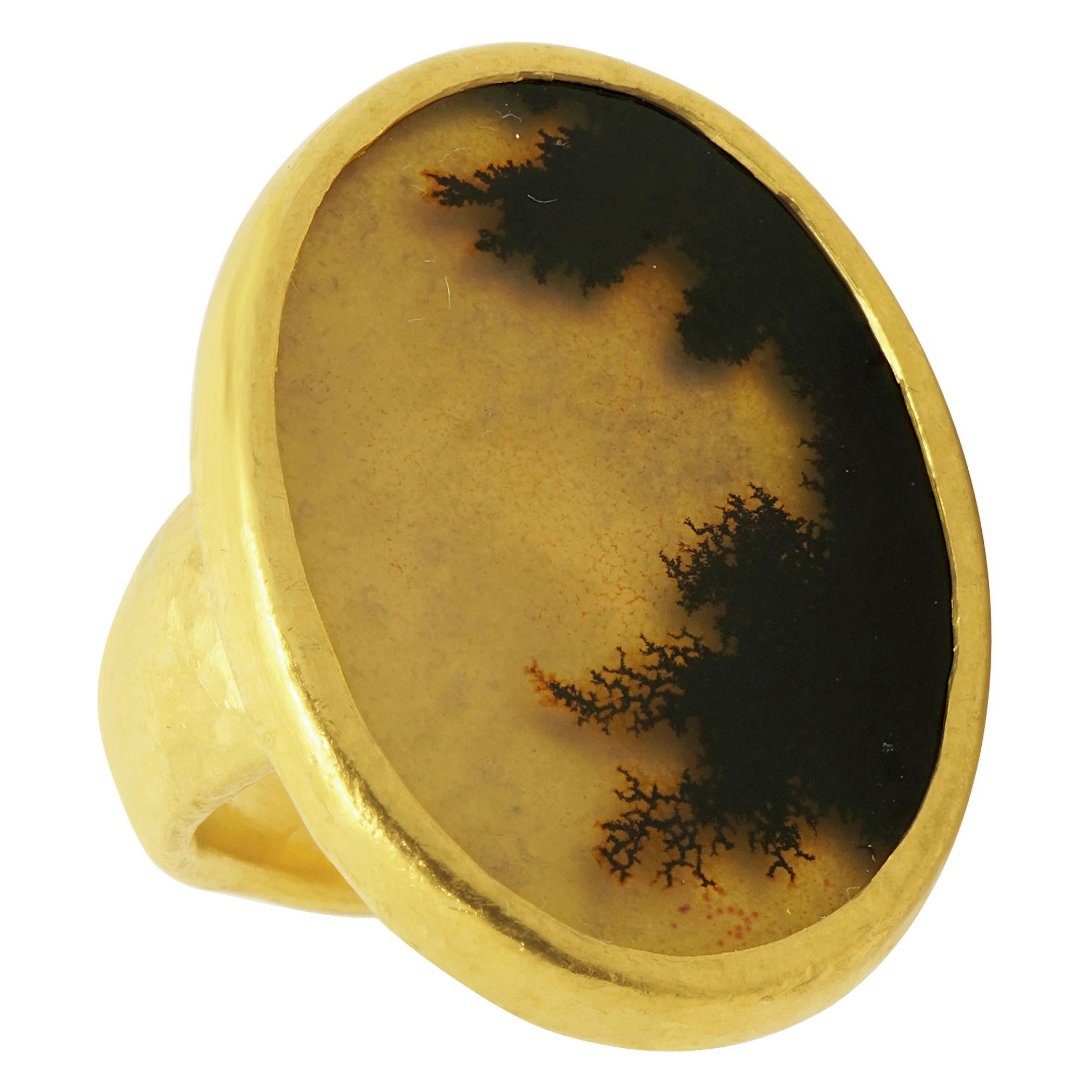 Gurhan 24 Karat Yellow Gold Dendritic Quartz Ring