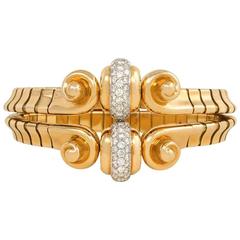 Retro Mauboussin Gold and Diamond Bracelet