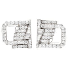 Clips doubles Art Déco des années 1930 avec 8,00 carats de diamants
