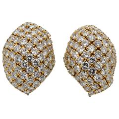 Stunning David Webb Yellow Gold Diamond Earrings 4