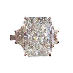 Certificado GIA 10,00 quilates F/VS1  Anillo de oro de 18 quilates con diamantes de forma radiante