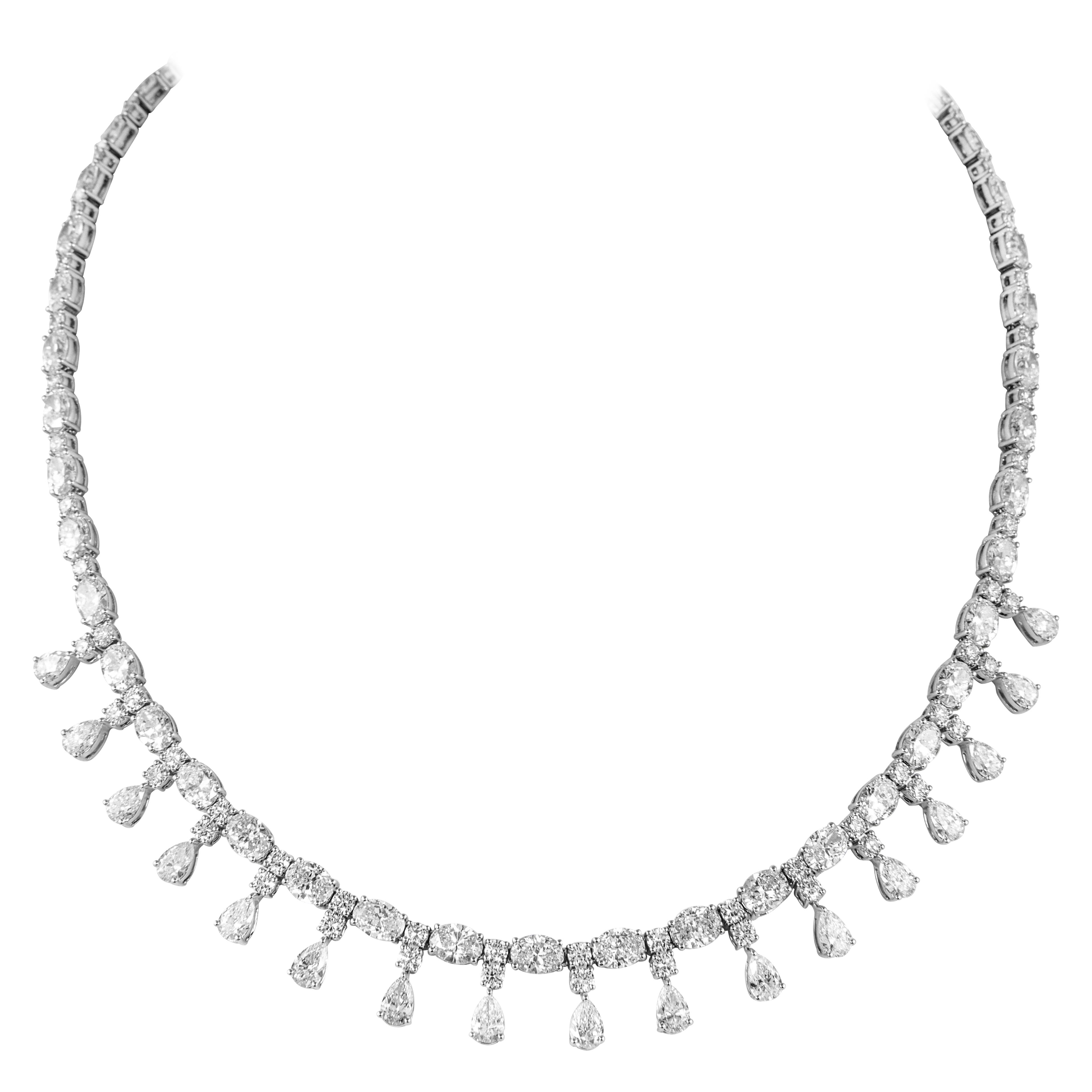 Alexander Beverly Hills 28.12ct Grand Multi Diamond Necklace 18k White Gold