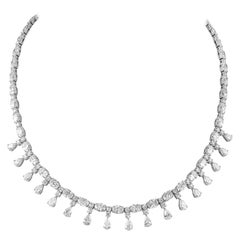 Alexander Beverly Hills 28.12ct Grand Multi Diamond Necklace 18k White Gold
